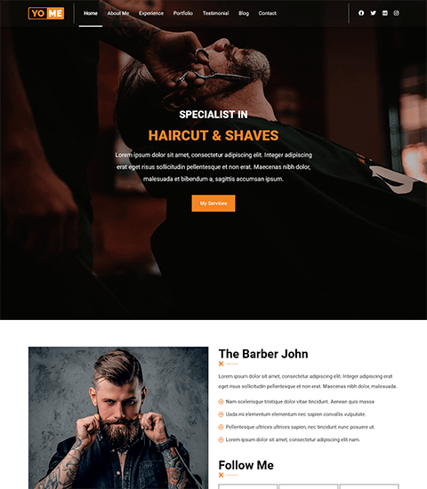 Barber resume template